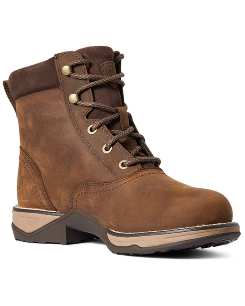 Ariat Women's Distressed Brown Anthem Lacer H20 Leather Hiking Boot - Round Toe, Brown, hi-res