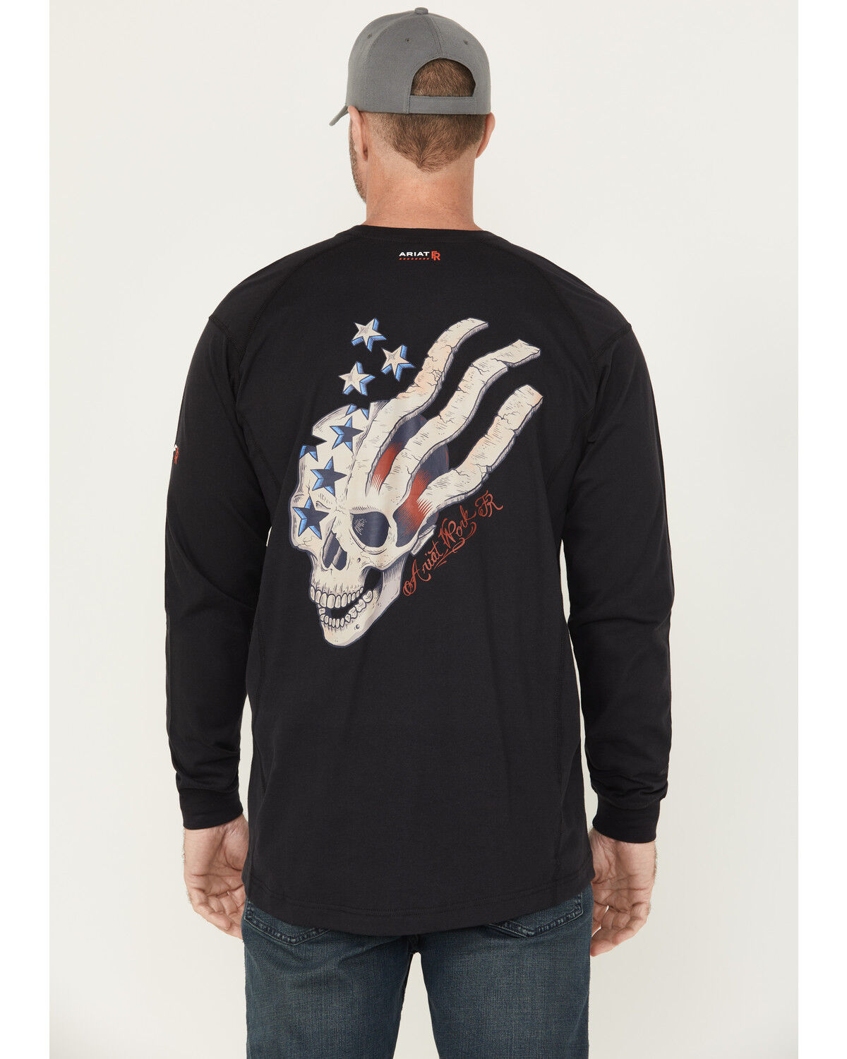 Image #1 - Ariat Men's FR Air USA Scream Long Sleeve Work T-Shirt, Black, hi-res