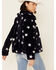 Image #3 - Hem & Thread Women's Navy Star Print Faux Fur Jacket , Navy, hi-res