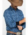 Rock 47 By Wrangler Men's Indigo Denim Floral Print Long Sleeve Western Shirt , Blue, hi-res