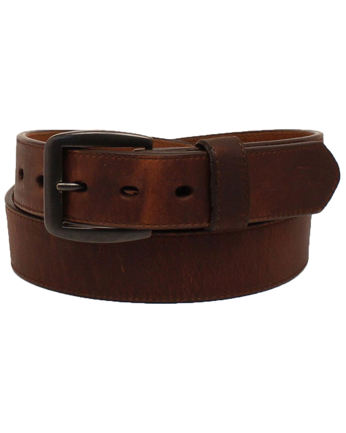Image #1 - 3D Men's Leather Belt, Brown, hi-res