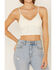 Image #2 - Fornia Women's Seamless Floral Bralette, Ivory, hi-res