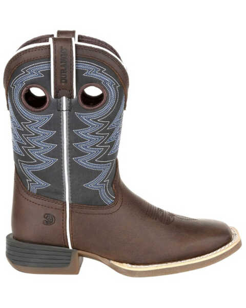 Image #2 - Durango Boys' Lil Rebel Pro Big Western Boots - Square Toe, Brown/blue, hi-res