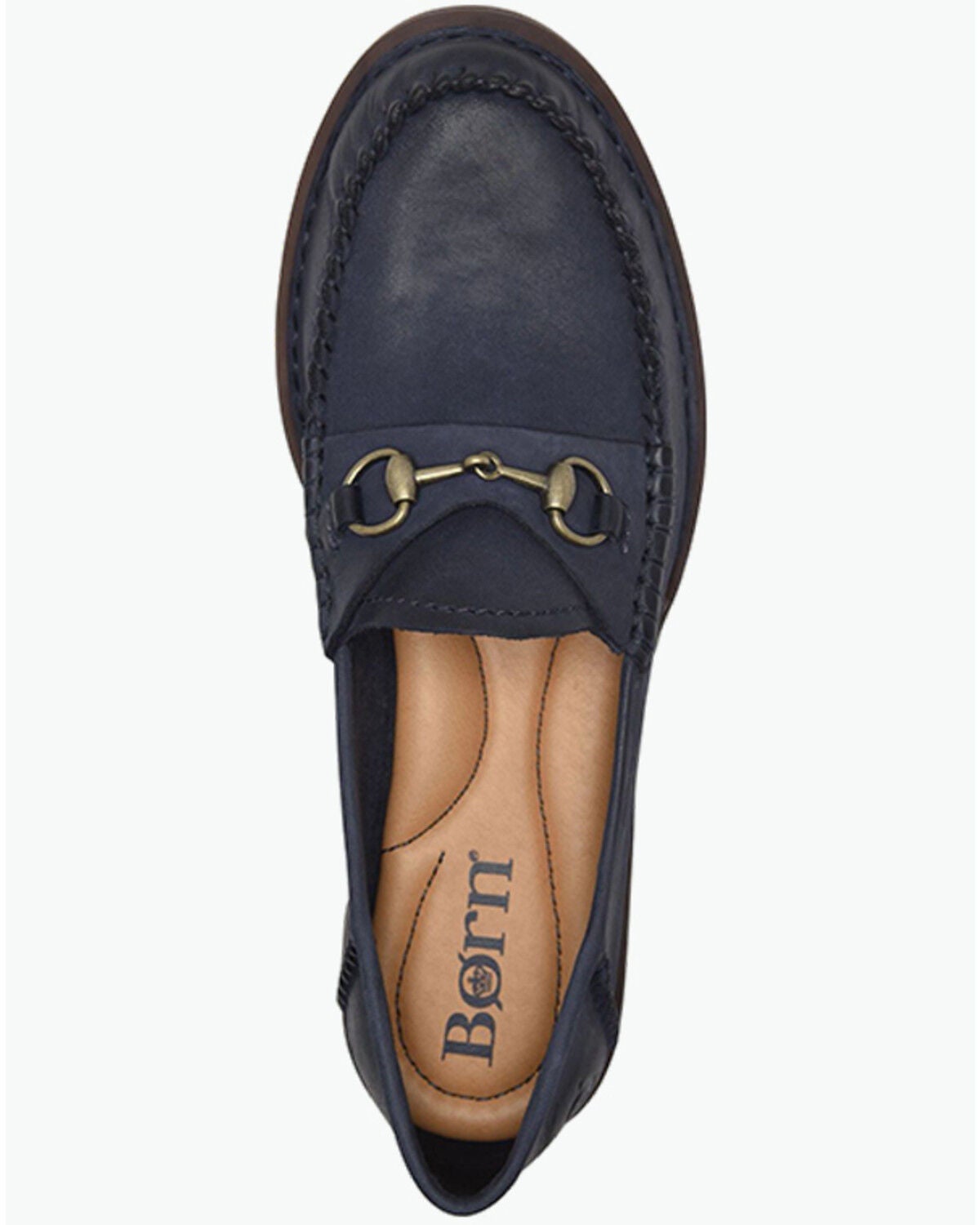 Image #6 - Born Women's Margo Loafers - Moc Toe, Navy, hi-res