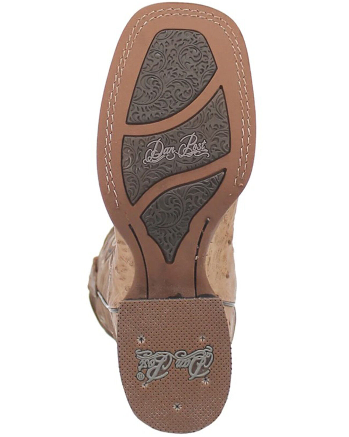 Image #7 - Dan Post Women's Exotic Full Quill Ostrich Western Boots - Broad Square Toe, Taupe, hi-res