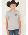 Image #2 - RANK 45® Boys' Americana Cowboy Logo Short Sleeve Graphic T-Shirt, Silver, hi-res