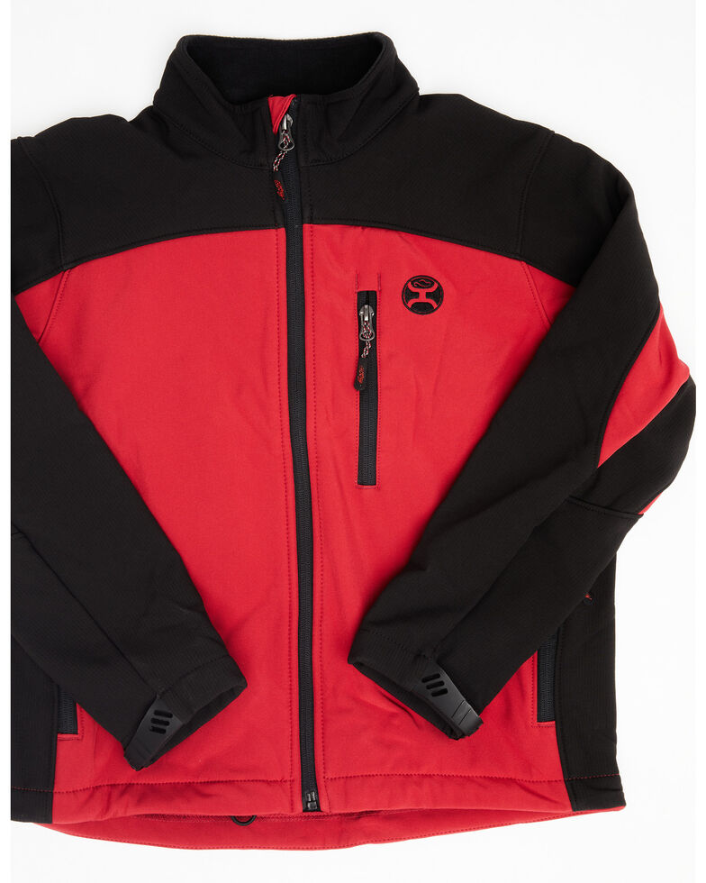 HOOey Boys' Red Colorblock Logo Zip-Front Softshell Jacket , Red, hi-res