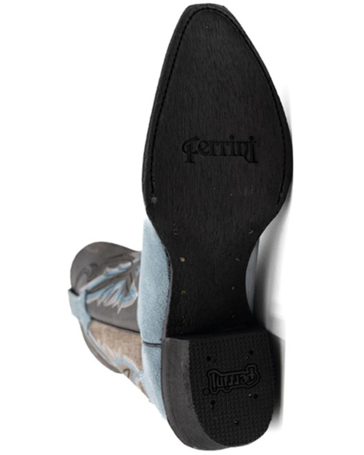 Image #7 - Ferrini Women's Holly Suede Western Boot - Snip Toe, Blue, hi-res