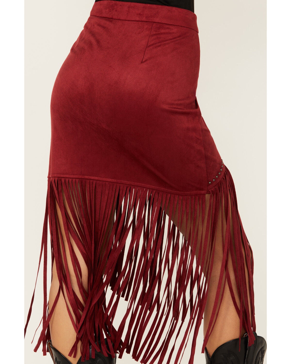 Image #4 - Idyllwind Women's Shiloh Faux Suede Asymmetrical Fringe Skirt, , hi-res