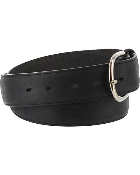 Image #2 - Justin Men's Leather Overlay Belt, Black, hi-res
