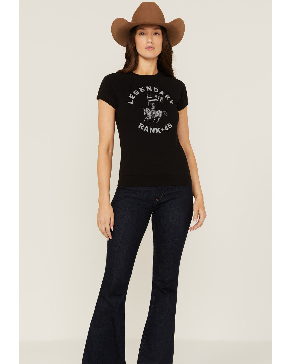 Image #2 - RANK 45® Women's Legendary Graphic Raglan Tee, Black, hi-res