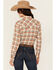 Image #4 - Wrangler Women's Plaid Print Long Sleeve Pearl Snap Western Shirt, White, hi-res