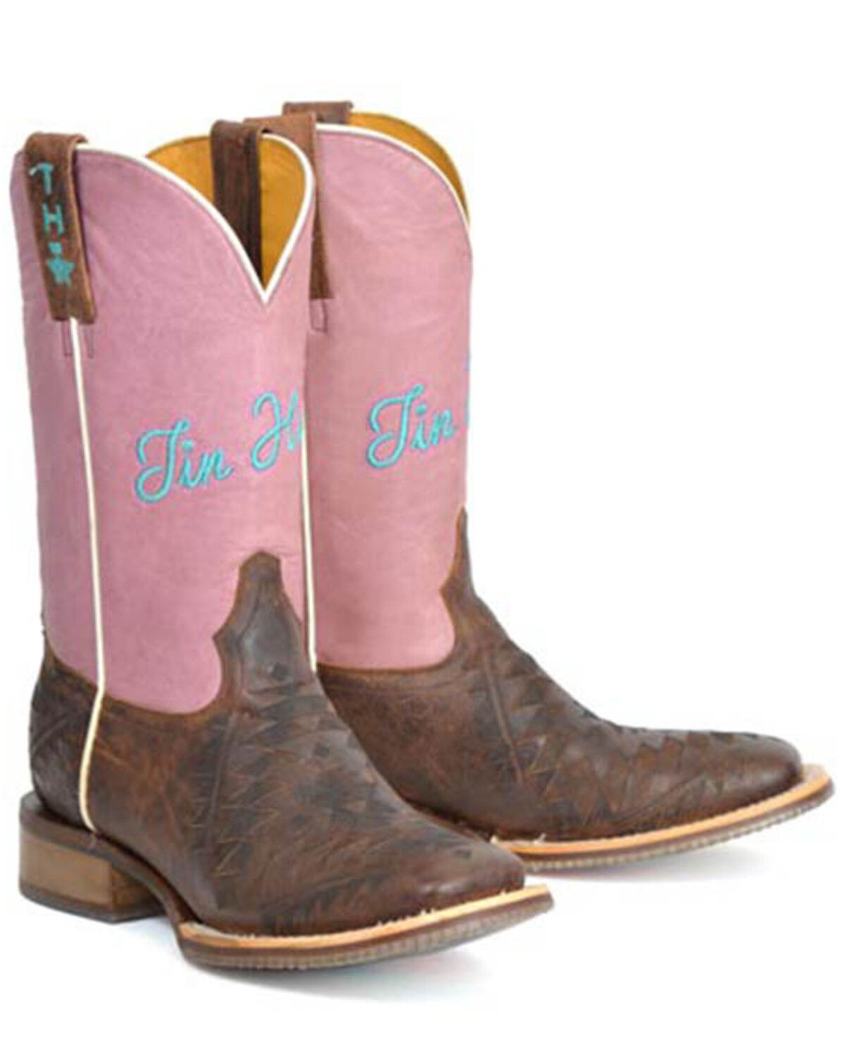 Image #1 - Tin Haul Women's Azteca Western Boots - Broad Square Toe, Brown, hi-res