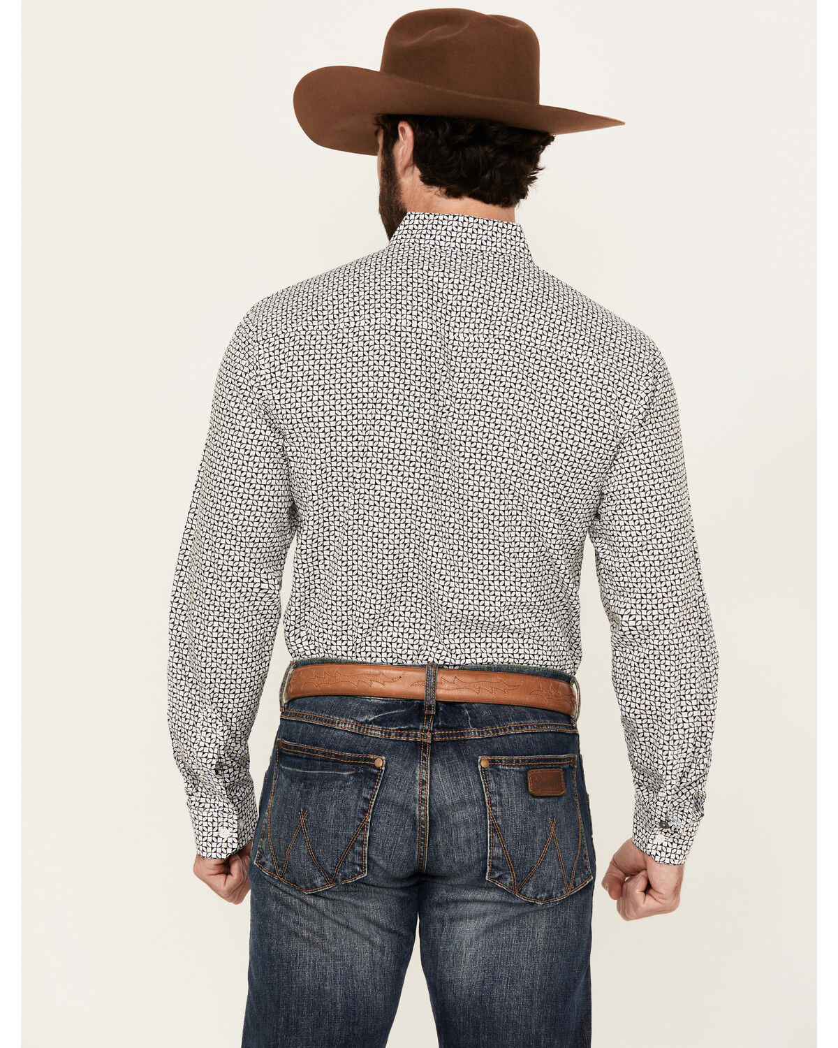 Image #4 - Cinch Men's Geo Print Long Sleeve Button-Down Western Shirt, White, hi-res
