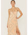 Image #4 - Wild Moss Women's Satin Printed Keyhole Slip Midi Dress, Orange, hi-res