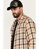 Image #2 - Brothers and Sons Men's Plaid Print Long Sleeve Button Down Flannel Shirt, Sand, hi-res