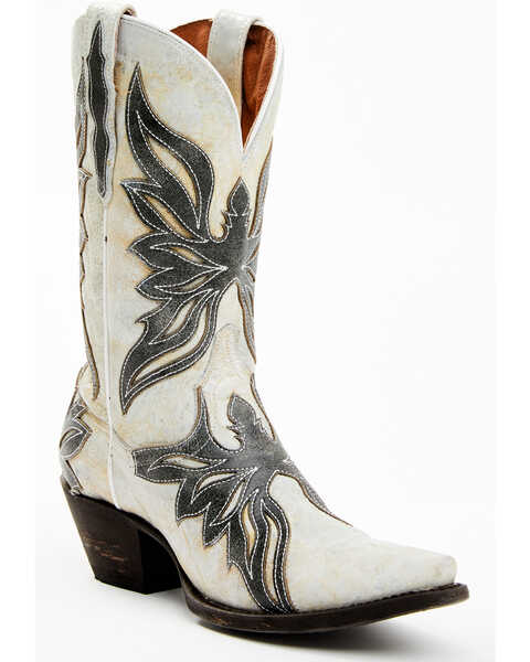 Dan Post Women's Ndulgence Vintage Leather Boots - Snip Toe, Black/white, hi-res