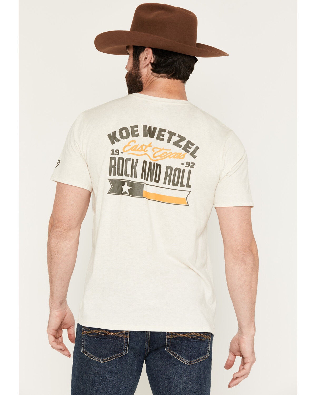 Image #1 - Rock & Roll Denim X Koe Wetzel Men's East Texas Short Sleeve Graphic T-Shirt, Natural, hi-res