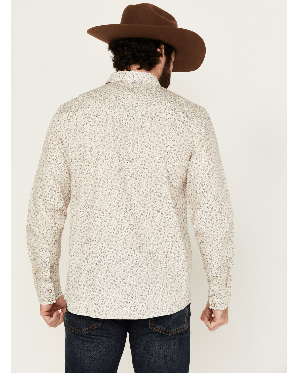 Image #4 - Moonshine Spirit Men's Kickin Daisies Floral Print Long Sleeve Snap Western Shirt, Ivory, hi-res