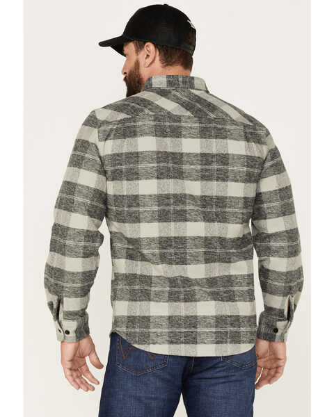 Image #4 - Brixton Men's Bowery Long Sleeve Button Down Flannel Shirt, Charcoal, hi-res