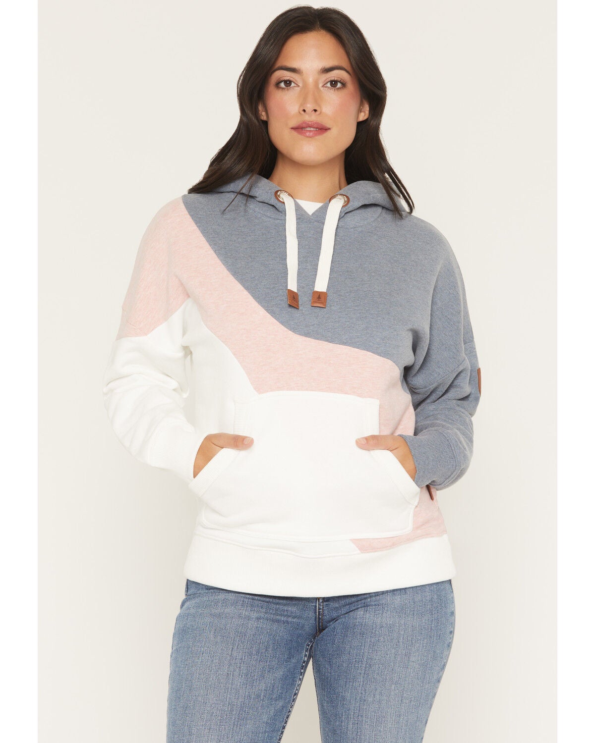Wanakome Women's Ariel Color Block Hoodie, Pink, hi-res