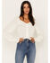 Image #1 - Idyllwind Women's Swiss Dot Lace Poet Blouse, Ivory, hi-res