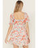 Image #4 - Ash & Violet Women's Floral Print Short Sleeve Lace Trim Mini Dress, Multi, hi-res