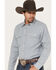 Image #2 - Blue Ranchwear Men's Plaid Print Long Sleeve Western Pearl Snap Shirt, Indigo, hi-res
