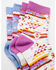 Image #4 - Shyanne Girls' Meadow Mauve Southwestern Print Crew Socks - 2 Pack , Multi, hi-res