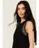 Image #2 - Idyllwind Women's Lillian Studded Fringe Faux Suede Tank Top, Black, hi-res
