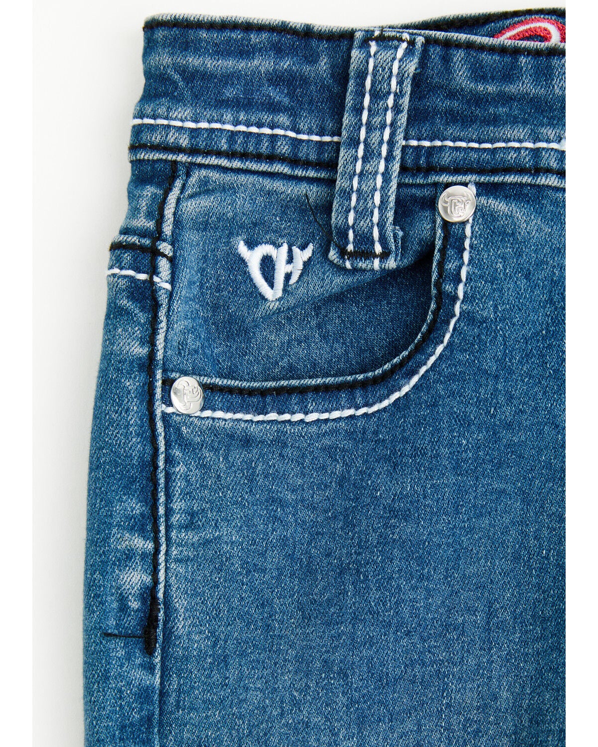 Image #2 - Cowgirl Hardware Toddler Girls' Medium Wash Running Horse Embroidered Bootcut Stretch Denim Jeans, Medium Wash, hi-res