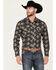 Image #1 - Rock & Roll Denim Men's Vintage 46 Paisley Print Long Sleeve Snap Western Shirt, Charcoal, hi-res