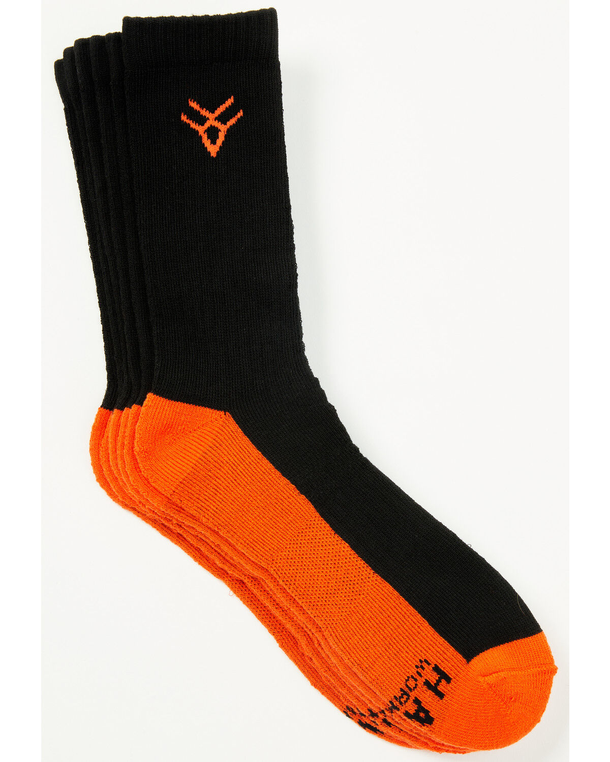 Image #1 - Hawx Men's Steel Toe Crew Socks - 3 Pack, Black, hi-res