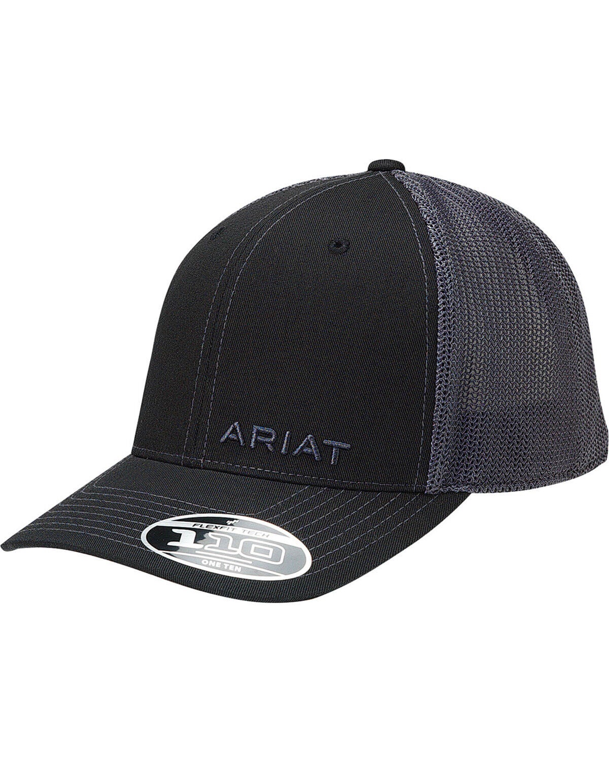Ariat Men's Logo Ball Cap, Black, hi-res