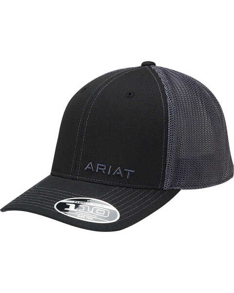 Ariat Men's Logo Ball Cap , Black, hi-res