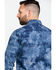 Image #2 - Rock & Roll Denim Men's Spray Washed Satin Plaid Long Sleeve Western Shirt, Blue, hi-res