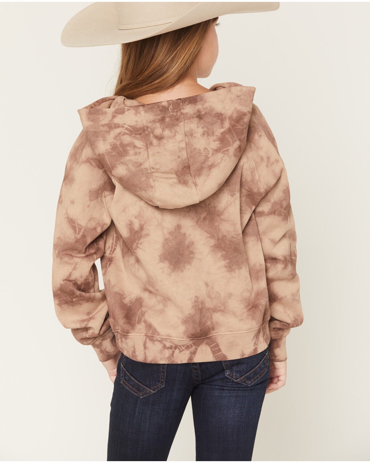 Image #4 - Shyanne Girls' Howdy Graphic Hoodie, Khaki, hi-res