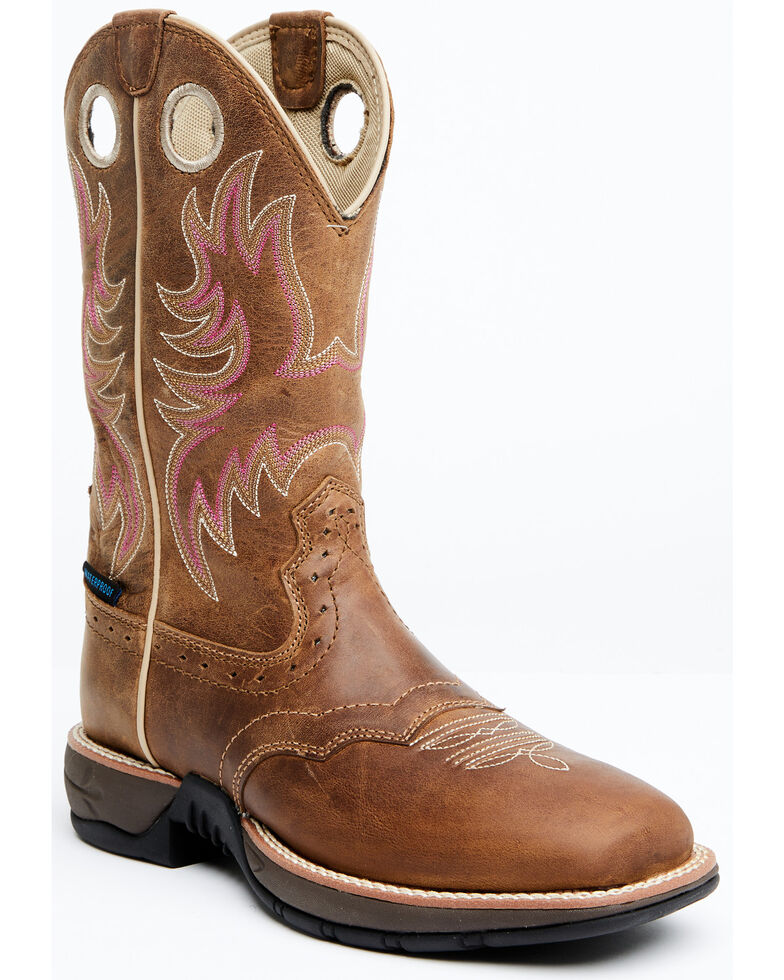 Rank 45 Women's Tabacco Brown Evryn Waterproof Full-Grain Performance Western Boot - Wide Square Toe , Brown, hi-res