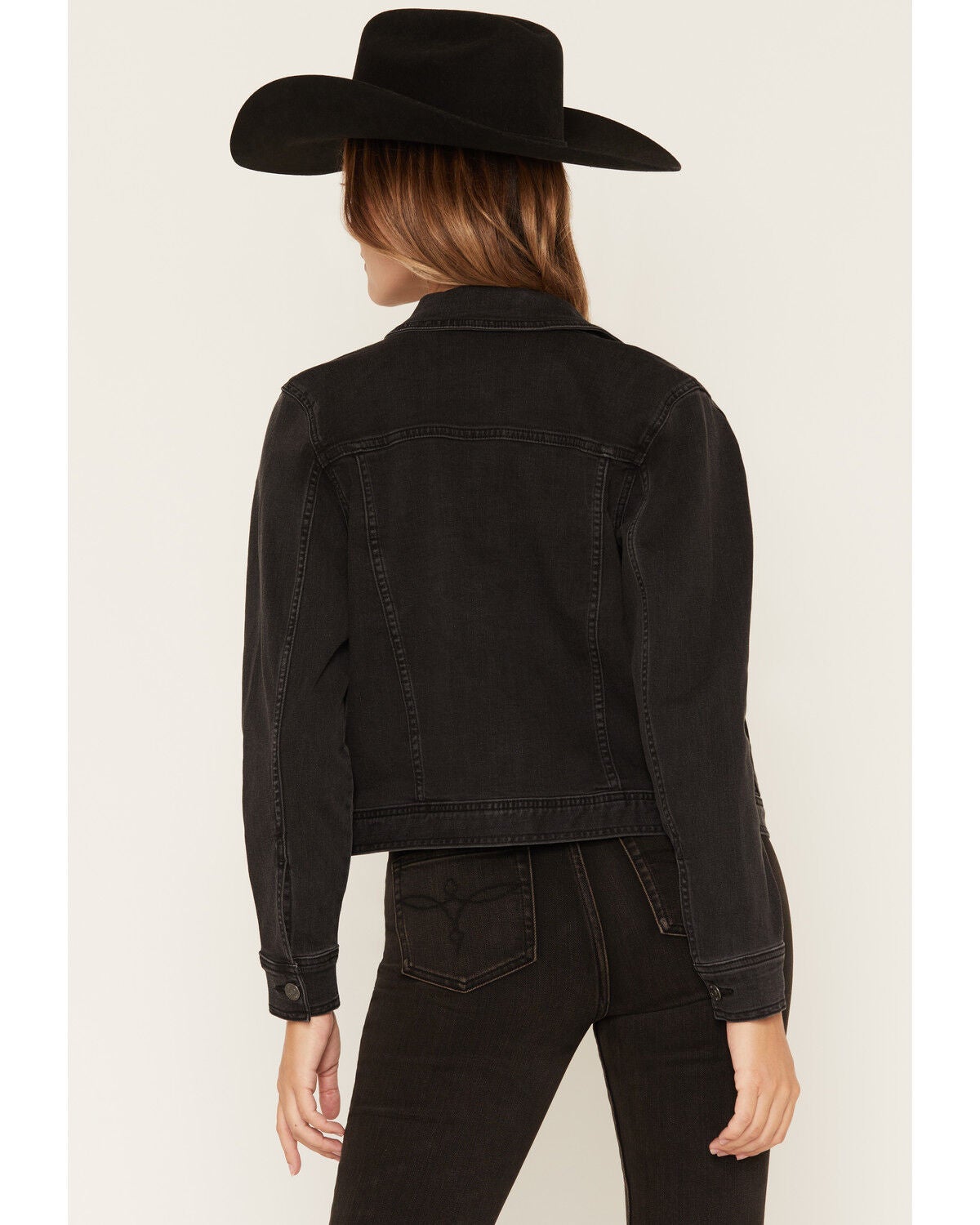Image #4 - Shyanne Women's Wynona Button-Down Trucker Jacket, Black, hi-res