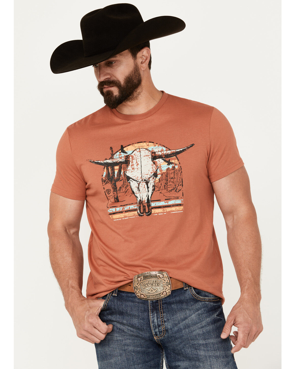 Image #1 - Rock & Roll Denim Men's Scenic Skull Short Sleeve Graphic T-Shirt, , hi-res