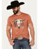 Image #1 - Rock & Roll Denim Men's Scenic Skull Short Sleeve Graphic T-Shirt, Rust Copper, hi-res