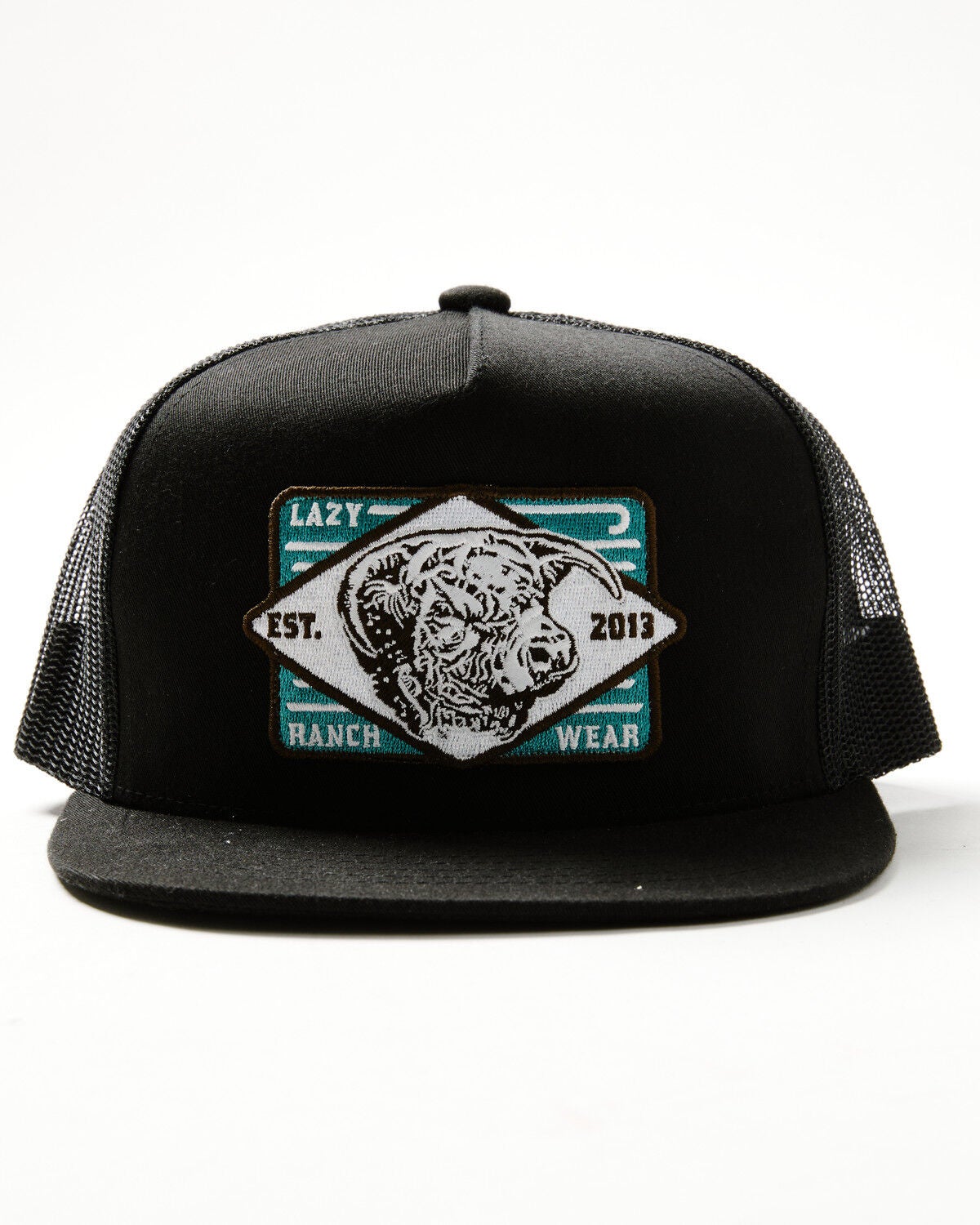 Image #1 - Lazy J Ranch Wear Boys' Iron Horn Ball Cap, Black, hi-res