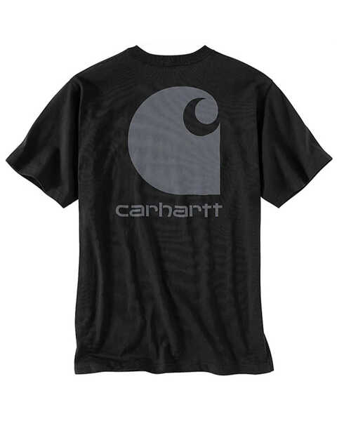 Carhartt Men's Relaxed Fit Heavyweight Logo Short Sleeve Graphic T-Shirt , Black, hi-res