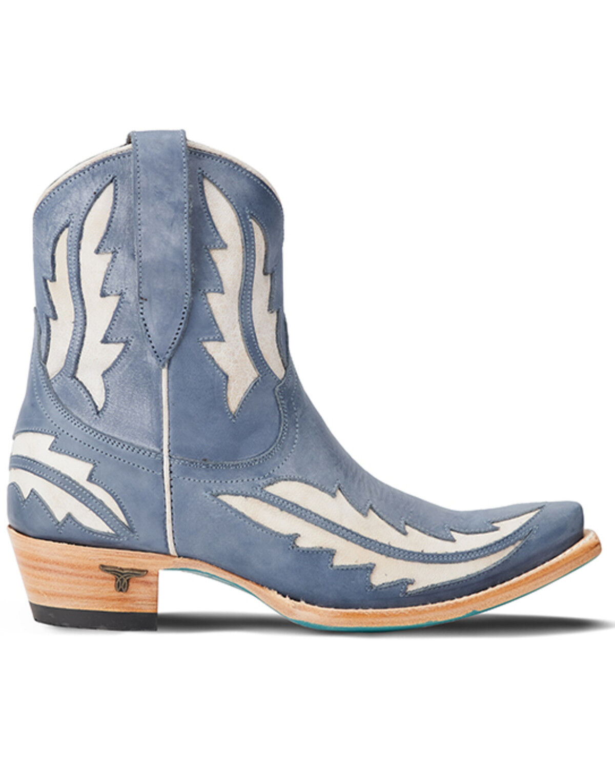 Image #2 - Lane Women's Walk The Line Western Booties - Snip Toe, Blue, hi-res