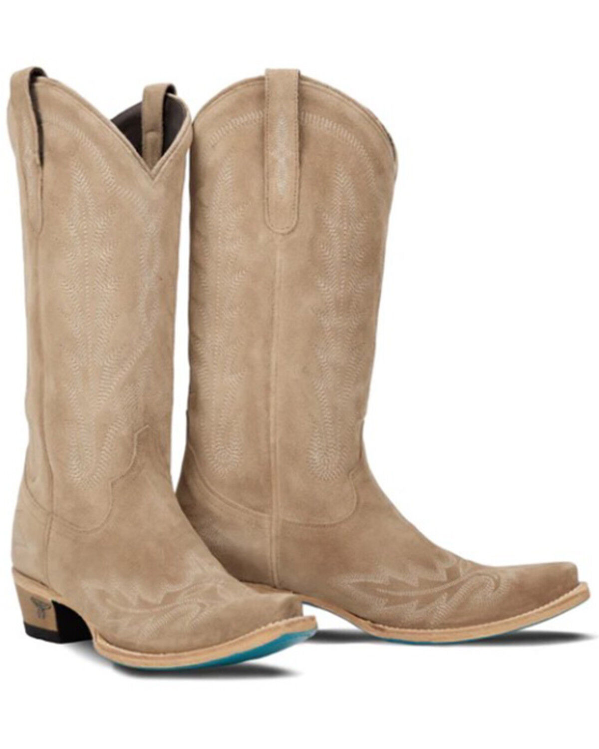 Image #1 - Lane Women's Lexington Suede Tall Western Booties - Snip Toe, Brown, hi-res