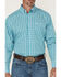 Image #3 - Wrangler Men's Plaid Print Long Sleeve Button-Down Stretch Western Shirt, Aqua, hi-res