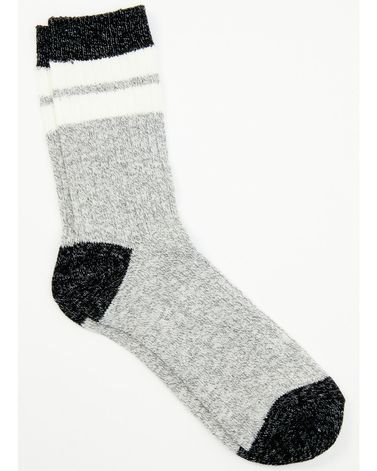 Image #1 - Brother's and Sons Men's Gray Rugby Stripe Crew Socks, Heather Grey, hi-res