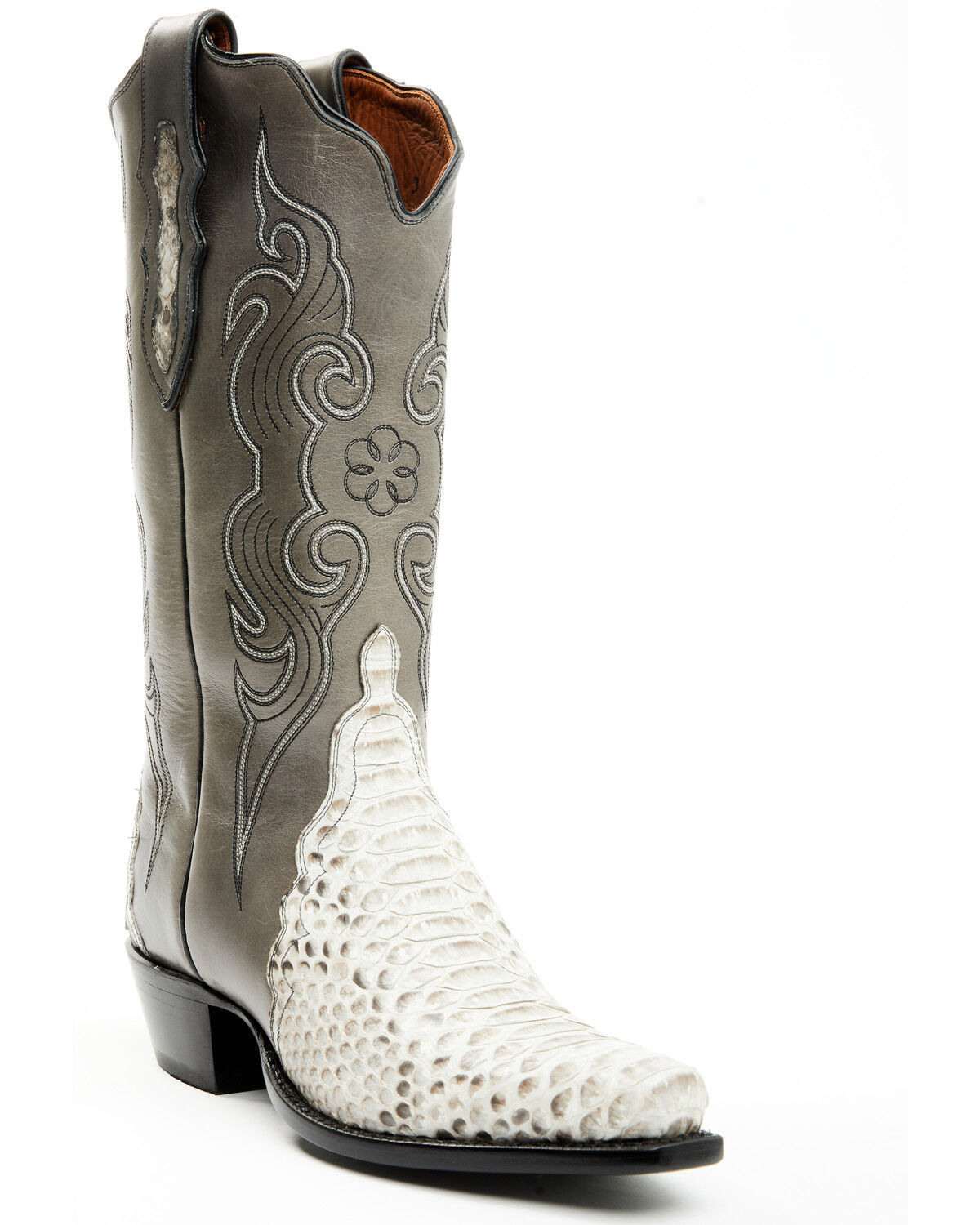 Image #1 - Tony Lama Women's Boot Barn Exclusive Exotic Python Tall Western Boots - Snip Toe, Natural, hi-res