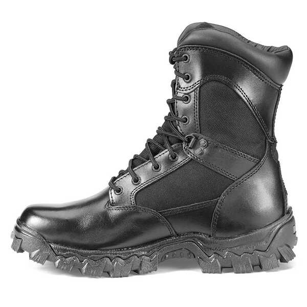 Image #3 - Rocky Men's 8" AlphaForce Lace-up Duty Boots - Round Toe, Black, hi-res