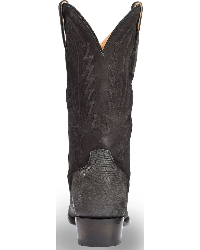 El Dorado Men's Handmade Lizard Black Cowboy Boots - Snip Toe , Black, hi-res